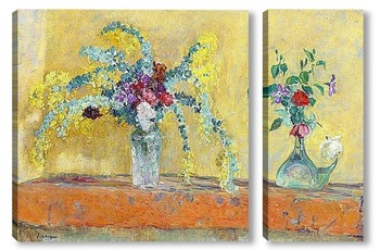 Модульная картина Две вазы со цветами