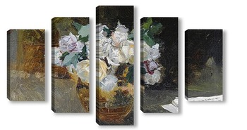 Модульная картина Букет белых роз