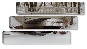 Модульная картина Белый мост в парке.
