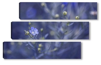 Модульная картина Голубые цветочки