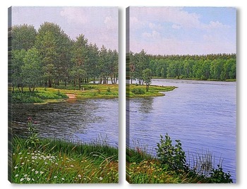 Модульная картина Летний день на Нижнем озере