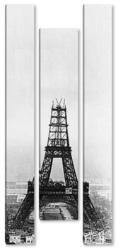 Модульная картина Строительство Эйфелевой башни.