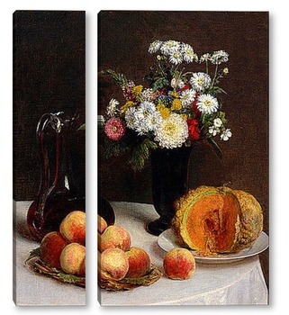  Астры и фрукты на столе