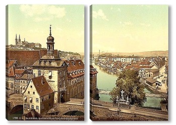 Модульная картина Бамберг, Бавария, Германия.1890-1900 гг