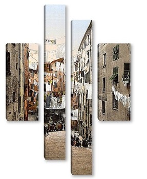 Модульная картина Общественная прачечная Санкт-Бригида, Генуя, Италия