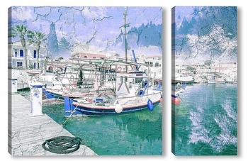Модульная картина Рыболовные суда в порту Ликсури
