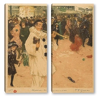Модульная картина Середина Великого поста, Карнавал в Париже, 1909