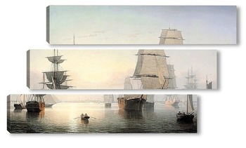 Модульная картина Закат на Бостонском заливе