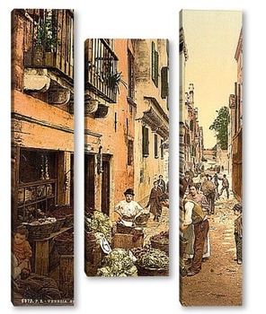 Модульная картина Улица, Венеция, Италия, 1890