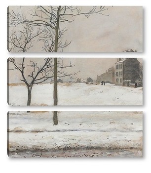 Модульная картина Монмартр под снегом