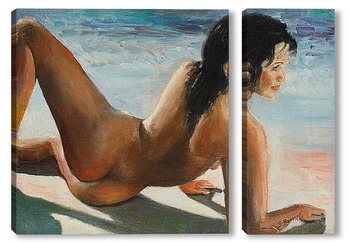 Модульная картина Девушка на берегу