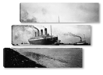 Модульная картина Вывод Титаника на ходовые испытания 
