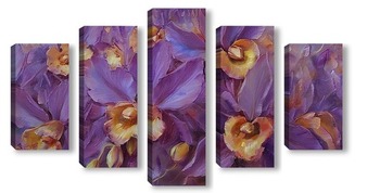 Модульная картина Сиреневые орхидеи 