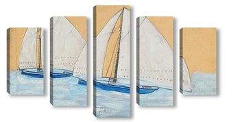 Модульная картина Две парусные лодки