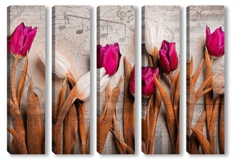 Модульная картина Яркие тюльпаны