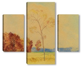 Модульная картина Пейзаж с деревом.
