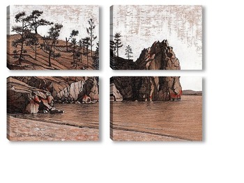 Модульная картина Скалистый берег, о.Ольхон
