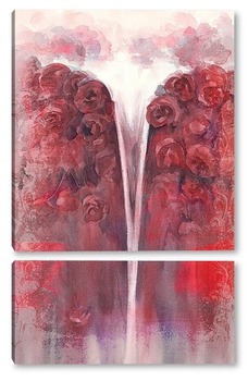 Модульная картина Водопад роз