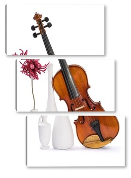  Скрипка, ваза и цветок