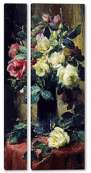 Модульная картина Розы в вазе