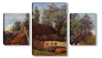 Модульная картина Сельский дом в сельской идиллии