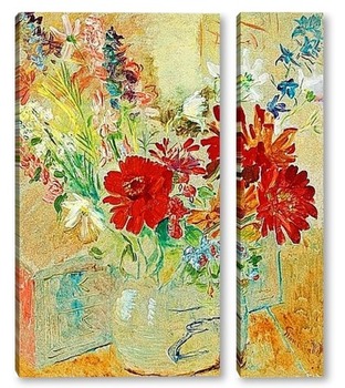 Модульная картина Натюрморт с летними цветами