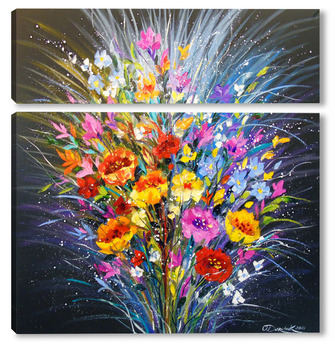 Модульная картина Букет цветов на счастье