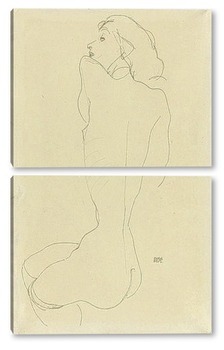 Модульная картина Сидящая обнаженная, вид сзади, 1912