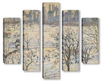 Модульная картина Зима в центральном парке