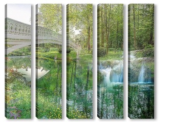 Модульная картина Пейзаж с мостом