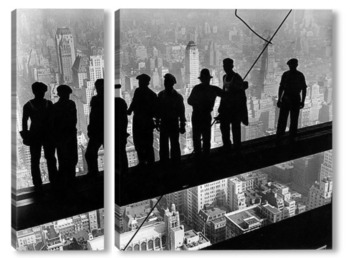 Модульная картина 1932: Строители на железной скобе на строительной площадке Эмпайр-Стейт
