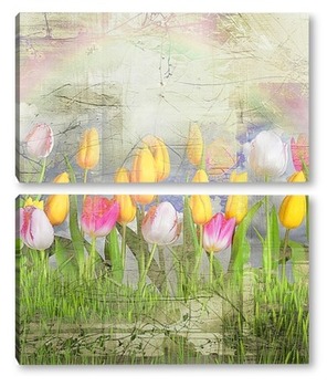 Модульная картина Весенние тюльпаны