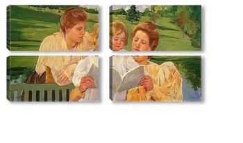 Модульная картина Чтение семейной группы