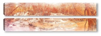 Модульная картина Водопад в лесу