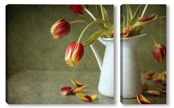 Модульная картина Теряют лепестки тюльпаны