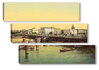 Модульная картина Дворцовый мост и Адмиралтейская набережная