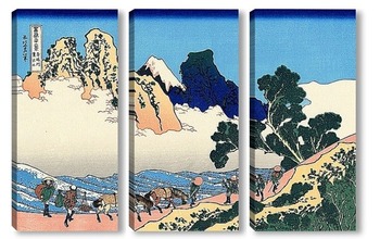 Модульная картина Обратная сторона Фудзи. Вид со стороны реки Минобугава
