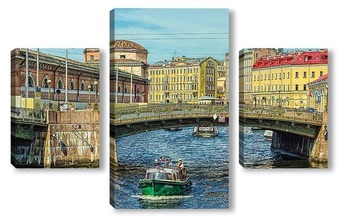 Модульная картина Санкт-Петербург. Мойка и Мало-Конюшенный мост.