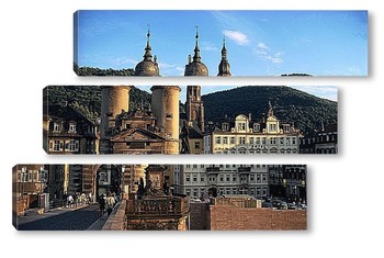  Собор и Дрезденский замок. Вид со стороны Дрезденской картинной галереи.
