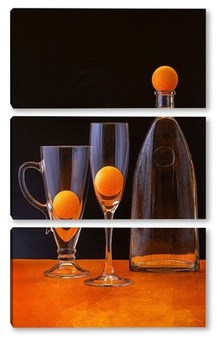 Модульная картина Натюрморт с оранжевыми шариками