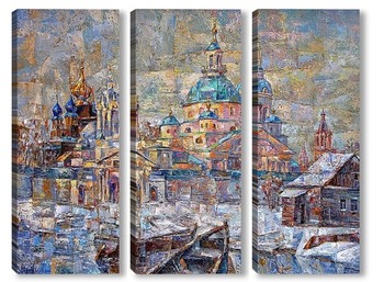 Модульная картина Спасо-Яковлевский монастырь зимой