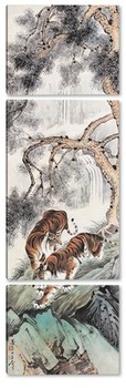 Модульная картина Два тигра
