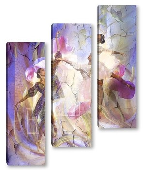 Модульная картина Балерины в цветах