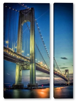 Модульная картина Verrazano-Narrows Bridge мост на закате