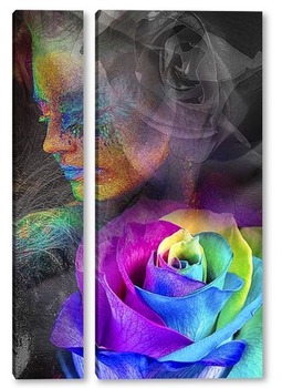 Модульная картина Разноцветная Роза