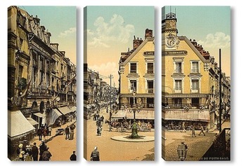Модульная картина Площадь,  Дьепп, Франция.1890-1900 гг