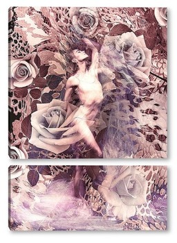 Модульная картина Девушка в розах