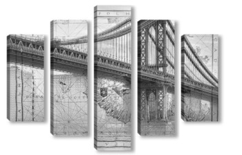  Манхэттен и Бруклинский мост, 1907