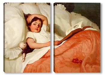 Модульная картина Девочка в постели