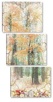 Модульная картина Золотой лес